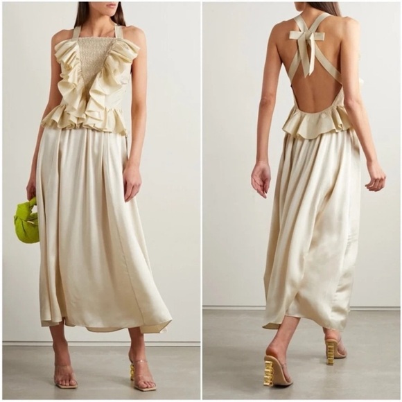 Doen Elouise Silk Dress Mother Of Pearl NWT - Picture 1 of 13